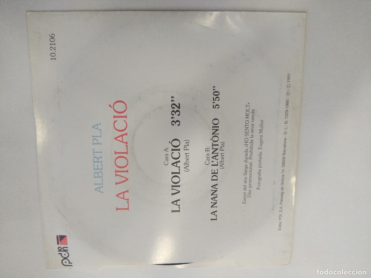 Discos de vinilo: ALBERT PLA/LA VIOLACIO/SINGLE. - Foto 3