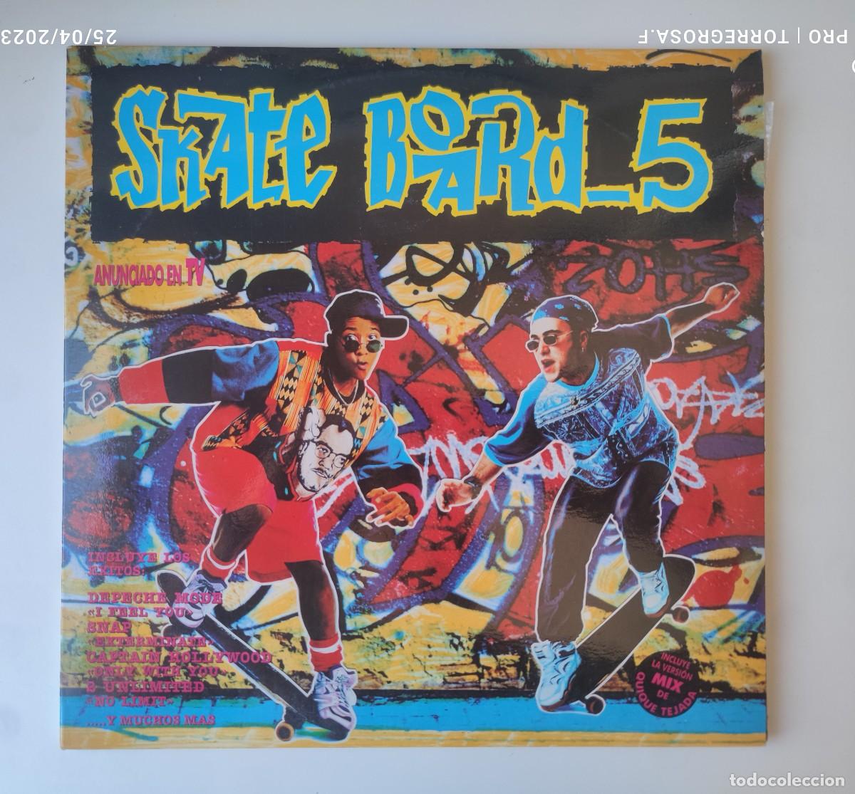 Discos de vinilo: SKATE BOARD-5 (BLANCO Y NEGRO 1993-MXLP-410 (DD)CTV) Doble LP Vinilo 33rpm.