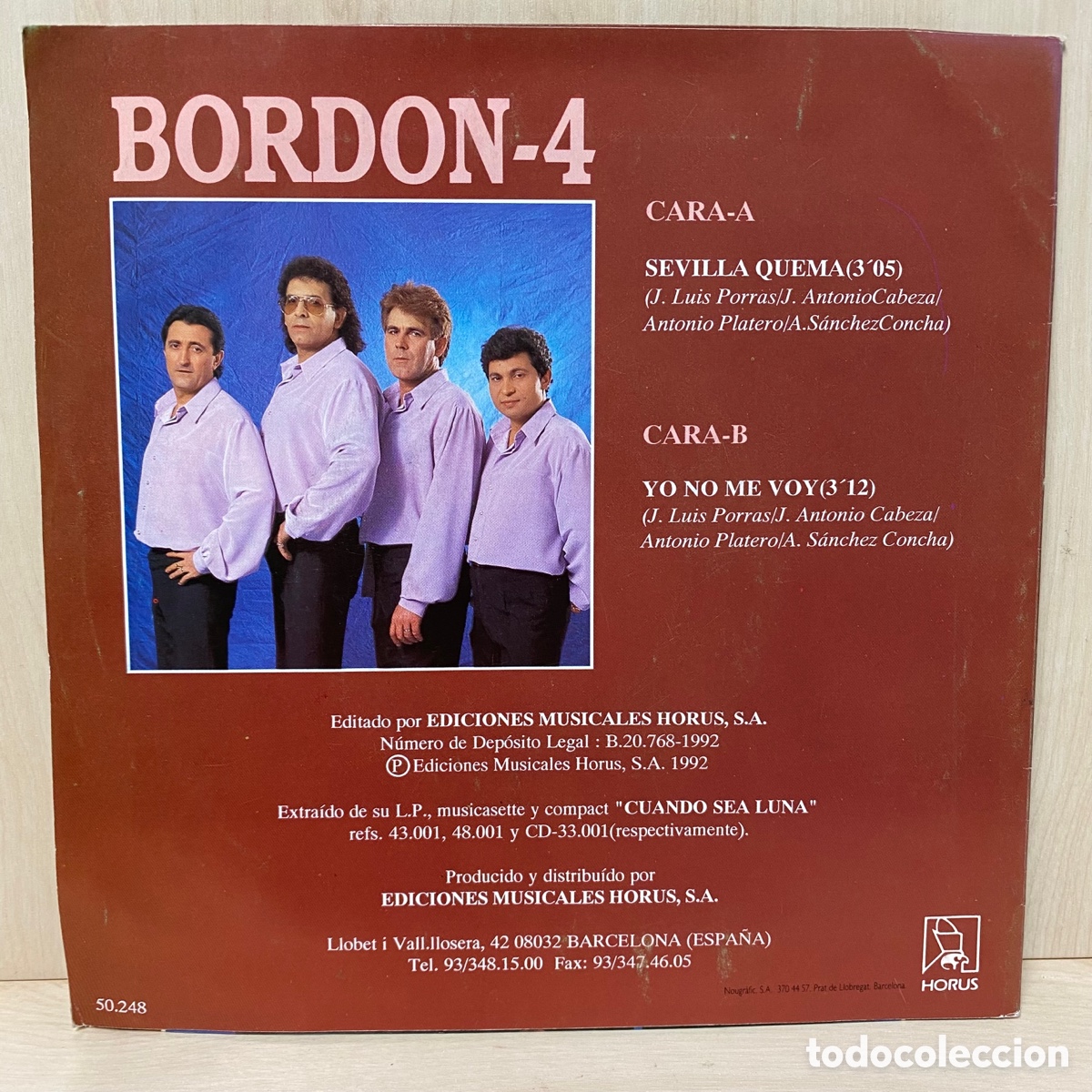 Discos de vinilo: Bordon-4 - Sevilla Quema (7&rdquo;, Single) - Foto 2