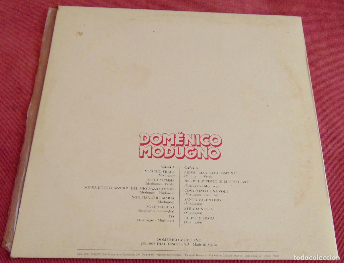 Discos de vinilo: DOMENICO MODUGNO - EXITOS INOLVIDABLES - LP 1980 - Foto 2