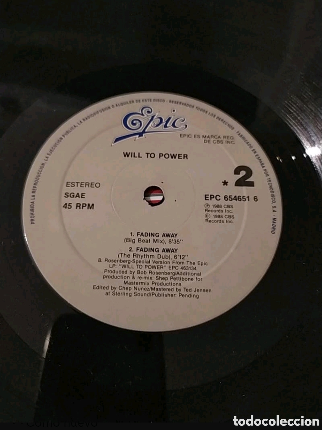 Discos de vinilo: Maxi single Will To Power. Fading Away - Foto 5