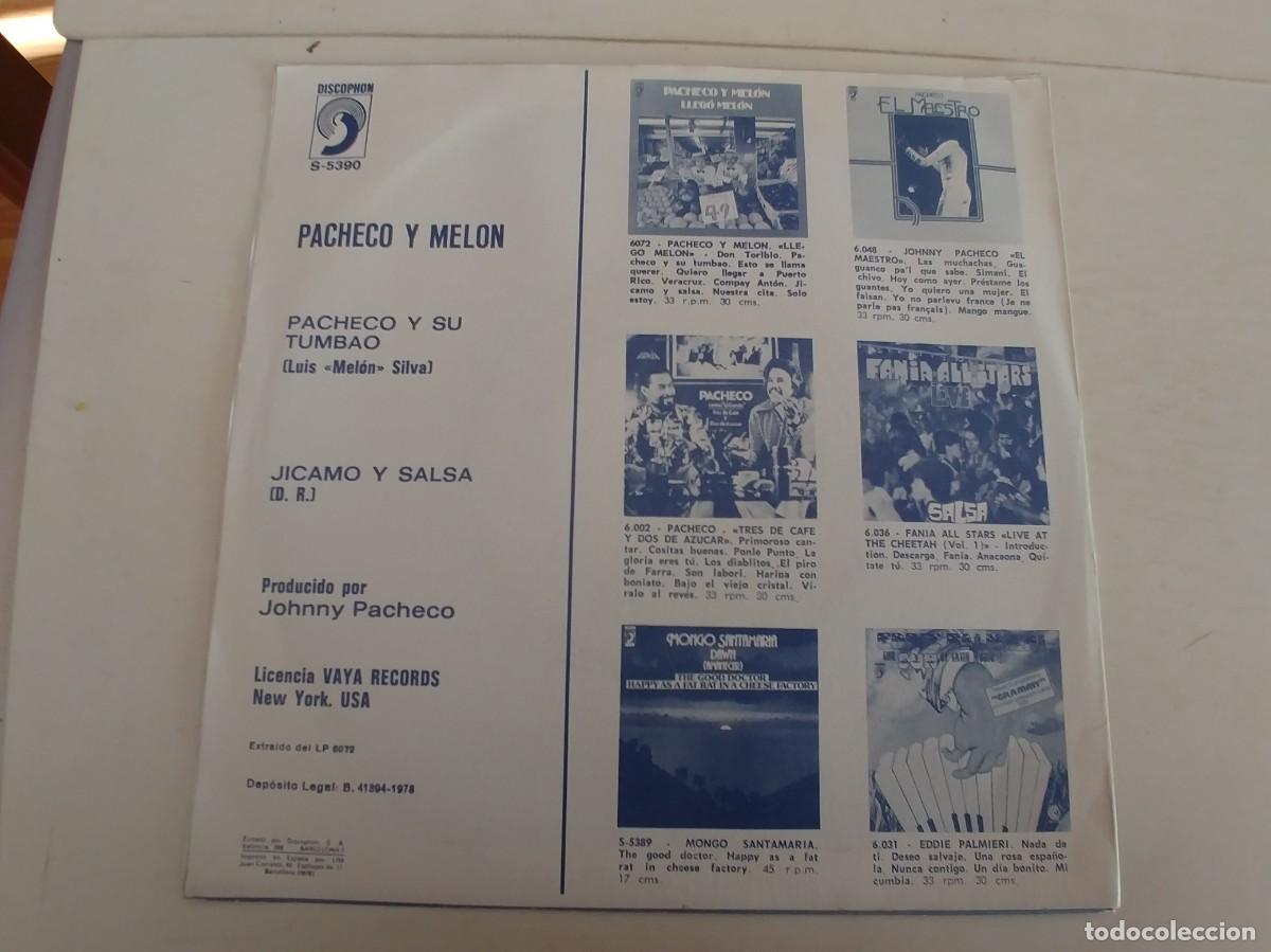 Discos de vinilo: PACHECO Y MELON-SINGLE PACHECO Y SU TUMBAO - Foto 2