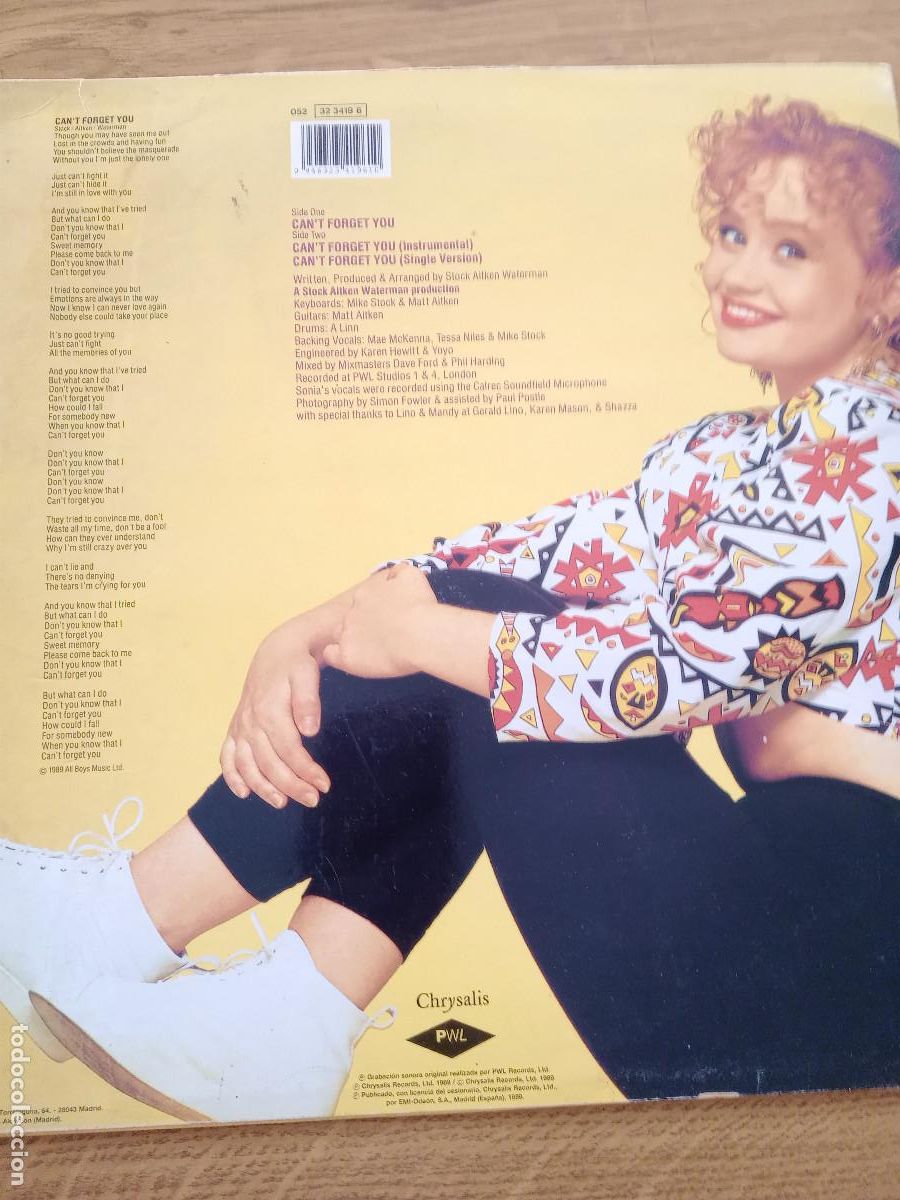 Discos de vinilo: SONIA CAN&acute;T FORGET YOU - Foto 2