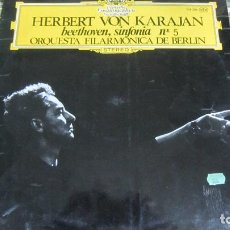 Discos de vinilo: BEETHOVEN SINFONIA Nº 5 LP - HERBERT VON KARAJAN D.G. 1966 - STEREO -