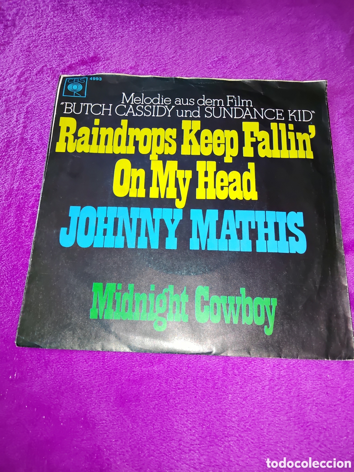 Discos de vinilo: RAINDROPS KEEP FALLIN ON MY HEAD JOHNNY MATHIS MIDNIGHT COWBOY - Foto 2