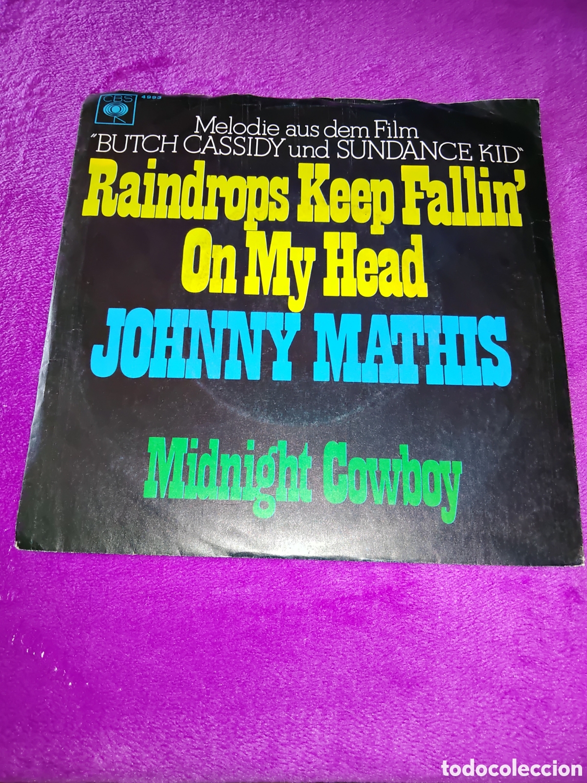 Discos de vinilo: RAINDROPS KEEP FALLIN ON MY HEAD JOHNNY MATHIS MIDNIGHT COWBOY - Foto 1