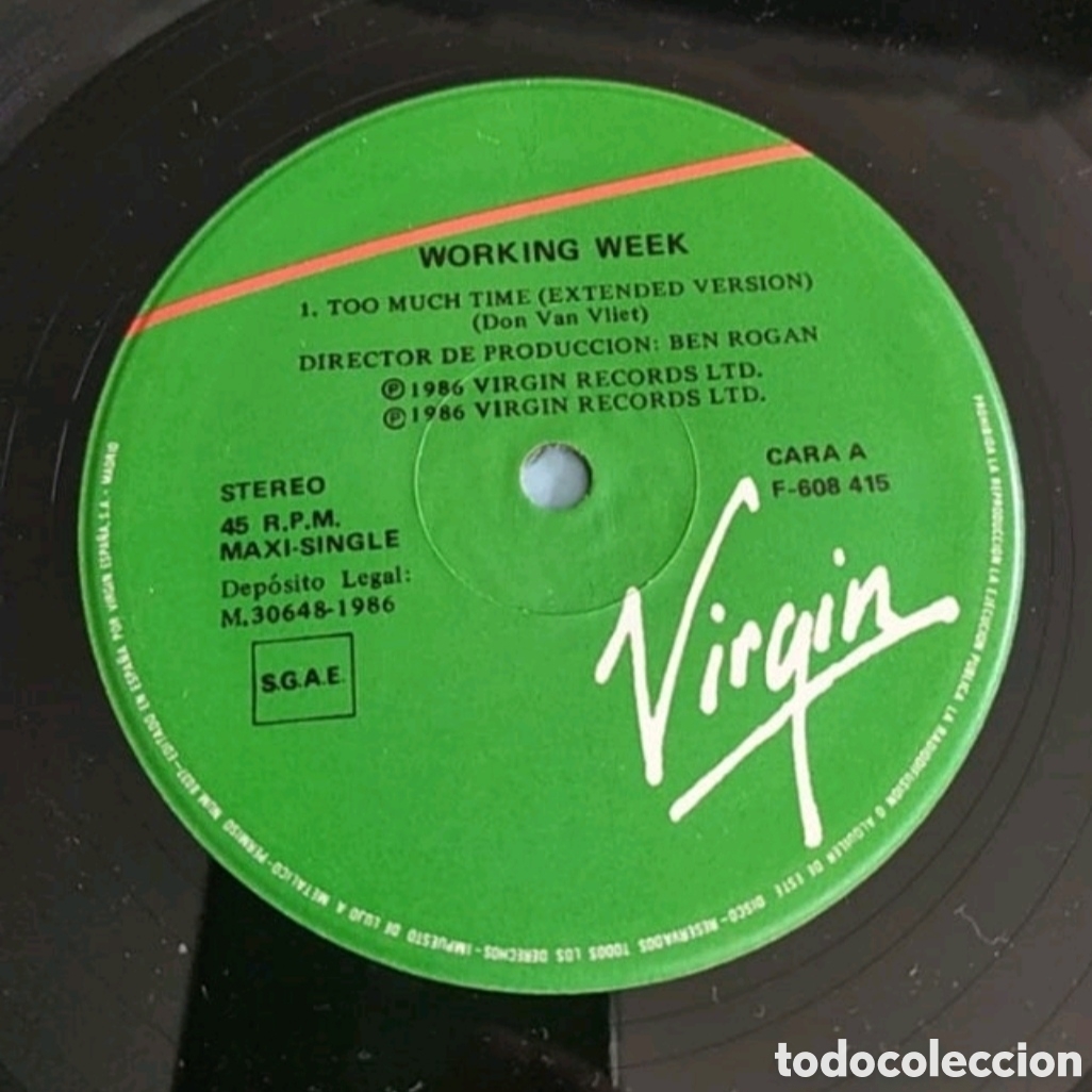 Discos de vinilo: Maxi single Working Week. Too much time - Foto 3