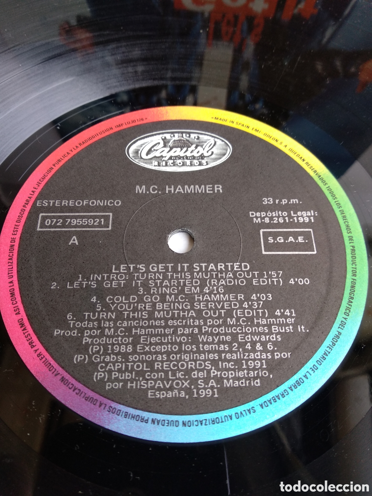 Discos de vinilo: *M.C. HAMMER, LETS GET IT STARTED, SPAIN, EMI 1991, A2 - Foto 3