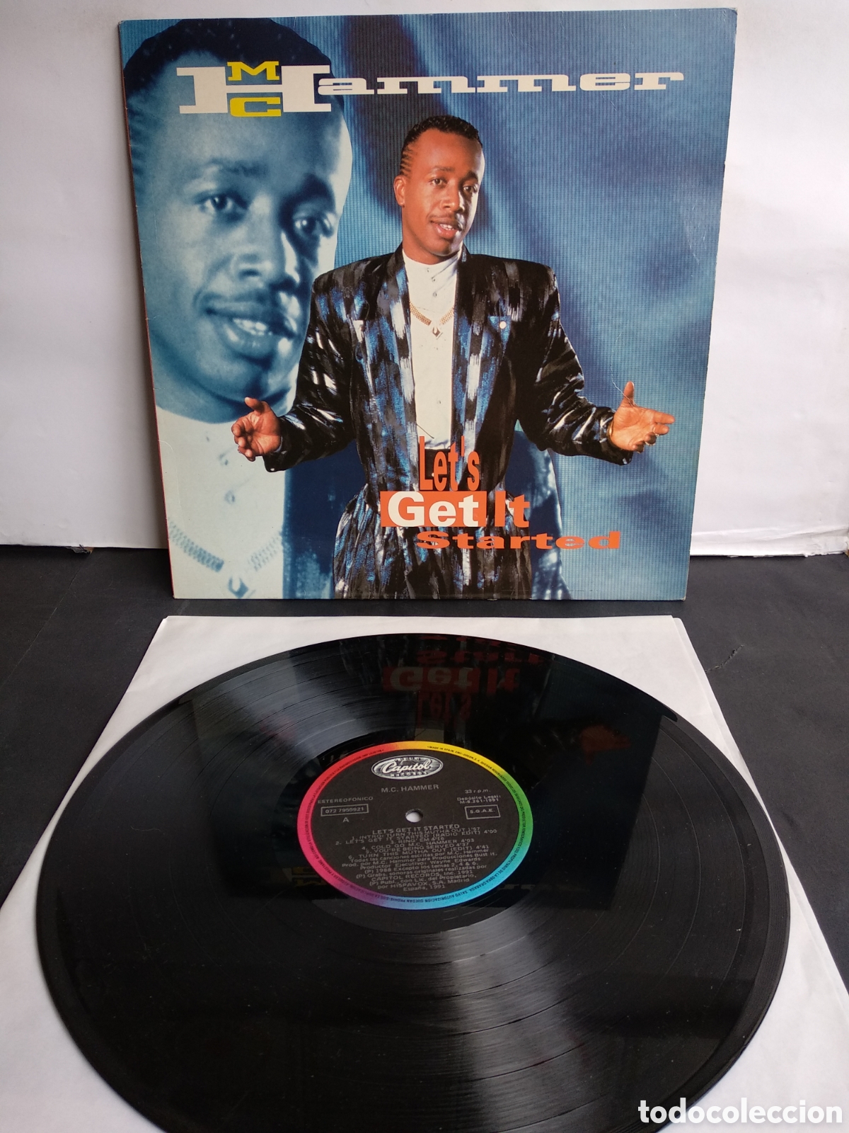 Discos de vinilo: *M.C. HAMMER, LETS GET IT STARTED, SPAIN, EMI 1991, A2 - Foto 1