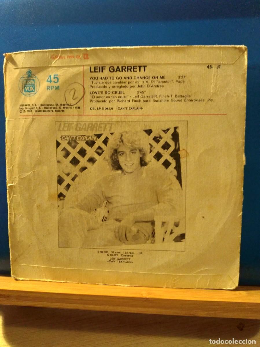 Discos de vinilo: Leif garret you had to go Single - Foto 2