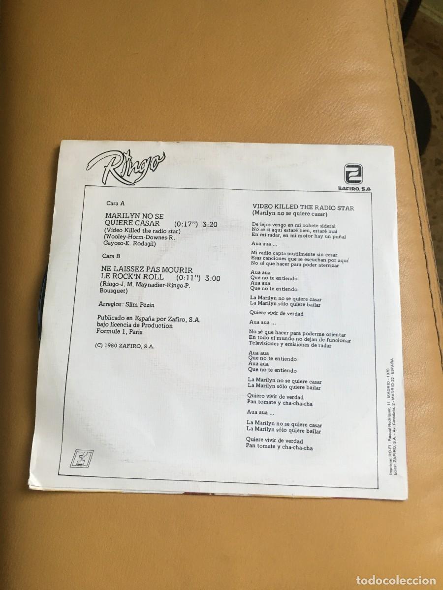 Discos de vinilo: Ringo &lrm;&ndash; Marilyn No Se Quiere Casar - Foto 2