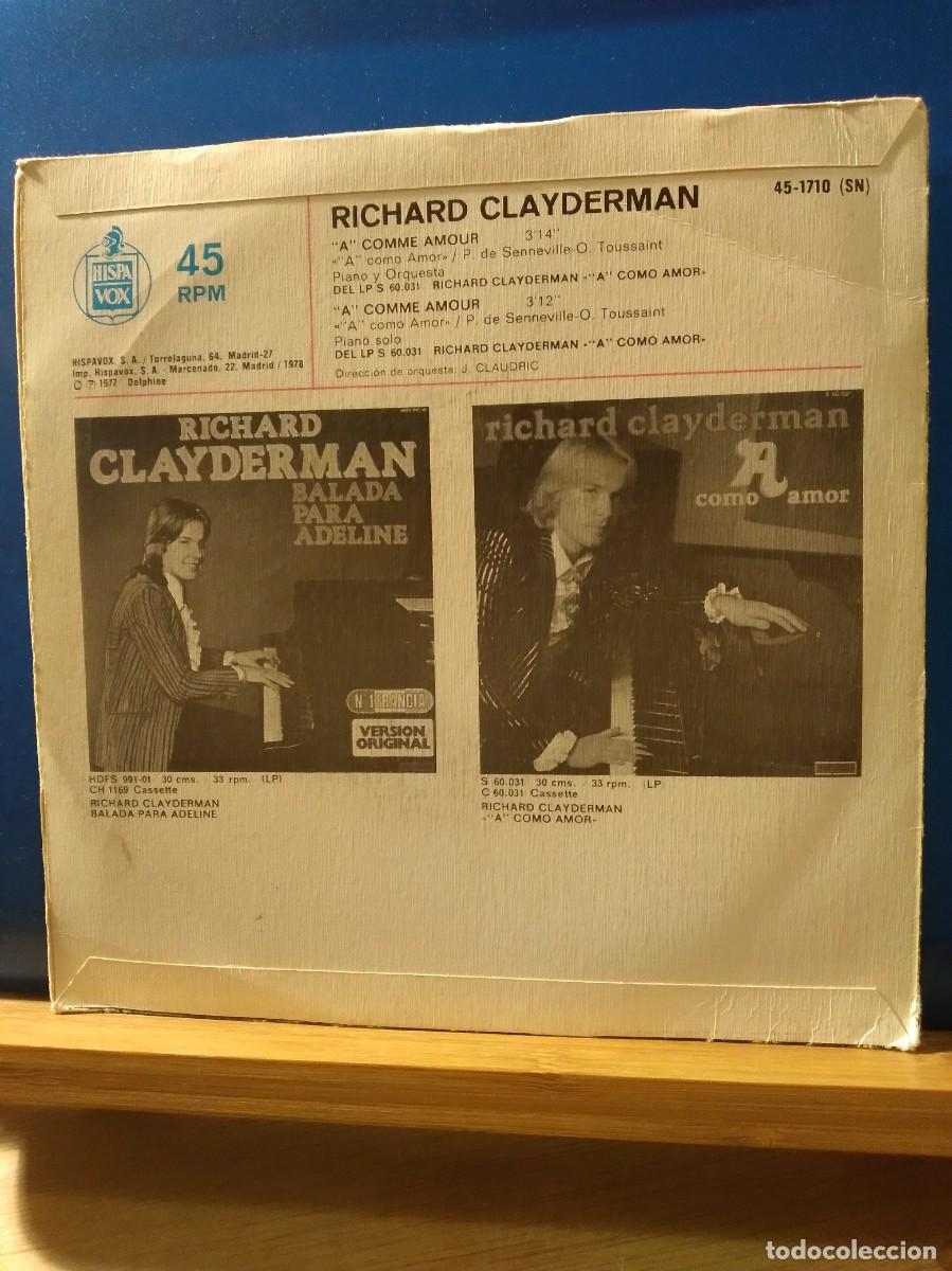 Discos de vinilo: RICHARD CLAYDERMAN. A COMME AMOUR - Foto 2