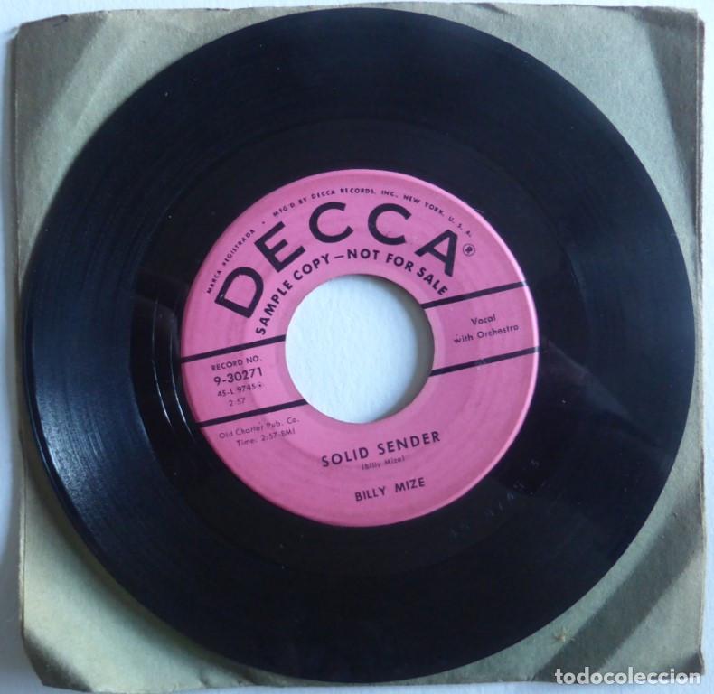 Discos de vinilo: Billy Mize. It could happen/ Solid sender. Decca, USA 1957 single promocional - Foto 1