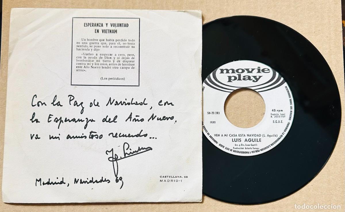 Discos de vinilo: LUIS AGUILE SINGLE NAVIDAD PROMOCIONAL - Foto 1