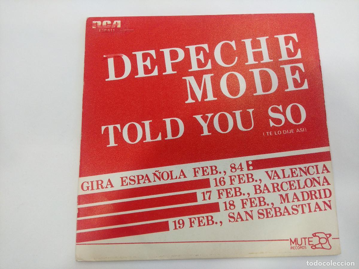 Discos de vinilo: DEPECHE MODE/TOLD YOU SO/SINGLE PROMOCIONAL. - Foto 1