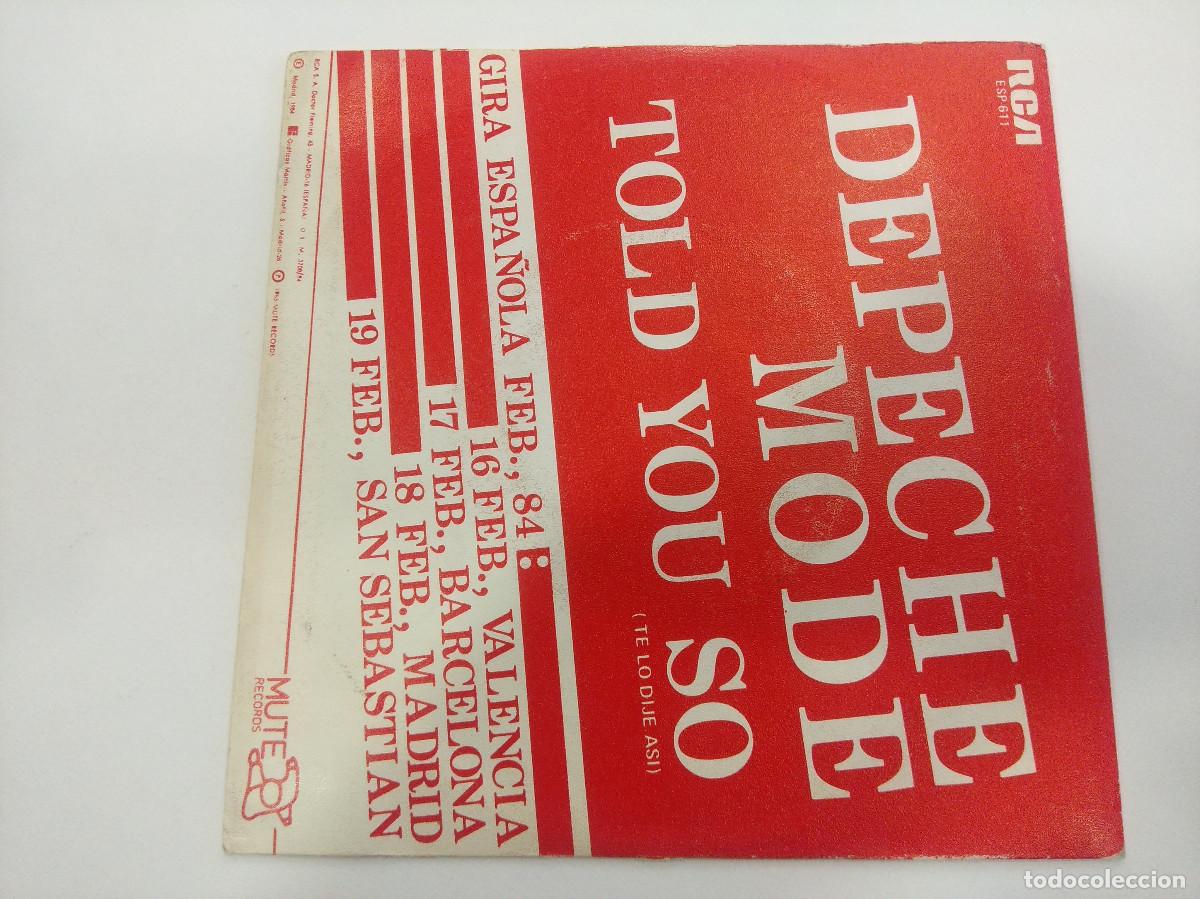 Discos de vinilo: DEPECHE MODE/TOLD YOU SO/SINGLE PROMOCIONAL. - Foto 3