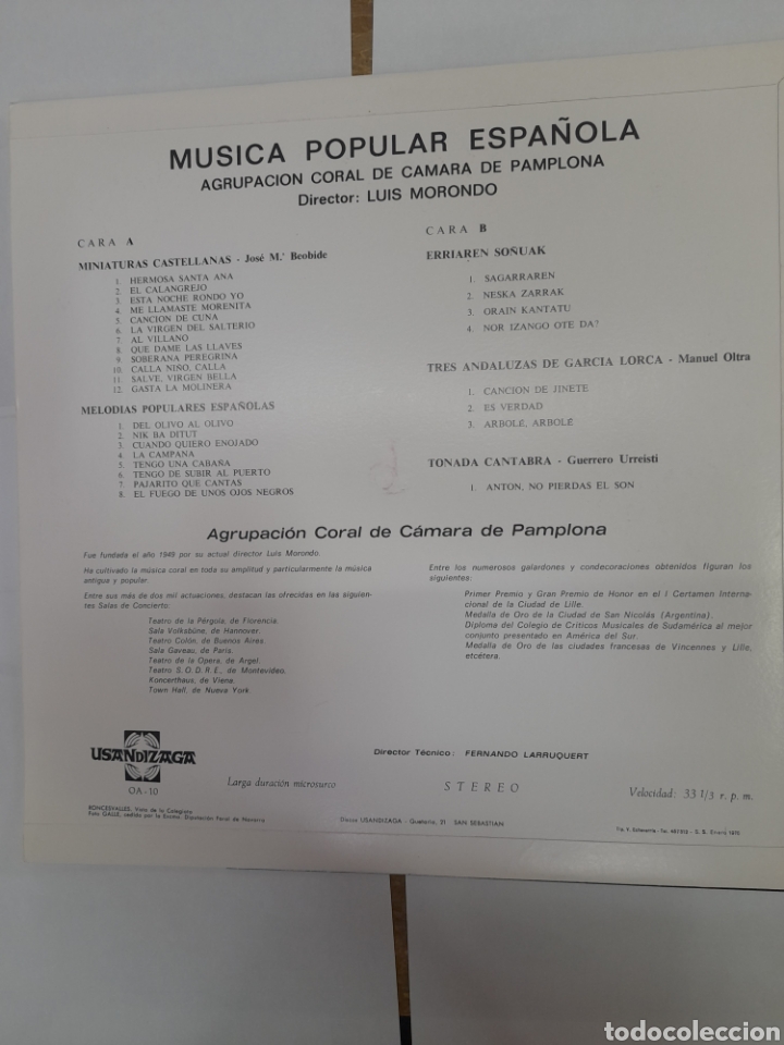 Discos de vinilo: Agrupaci&oacute;n Popular Espa&ntilde;ola. 1.976 - Foto 2