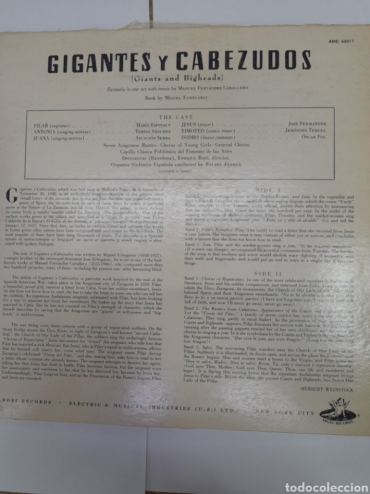 Discos de vinilo: GIGANTE Y CABEZUDOS. - Foto 2