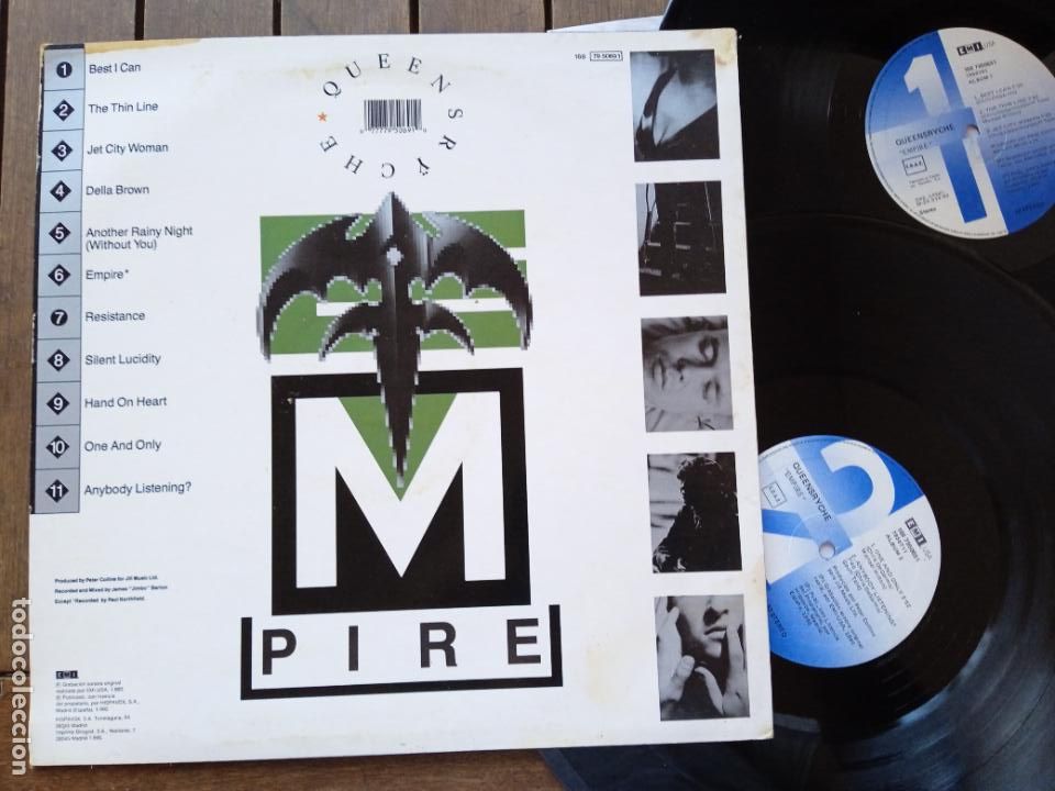 Discos de vinilo: QUEENSRYCHE DOBLE LP. EMPIRE. MADE IN SPAIN. 1990 - Foto 7