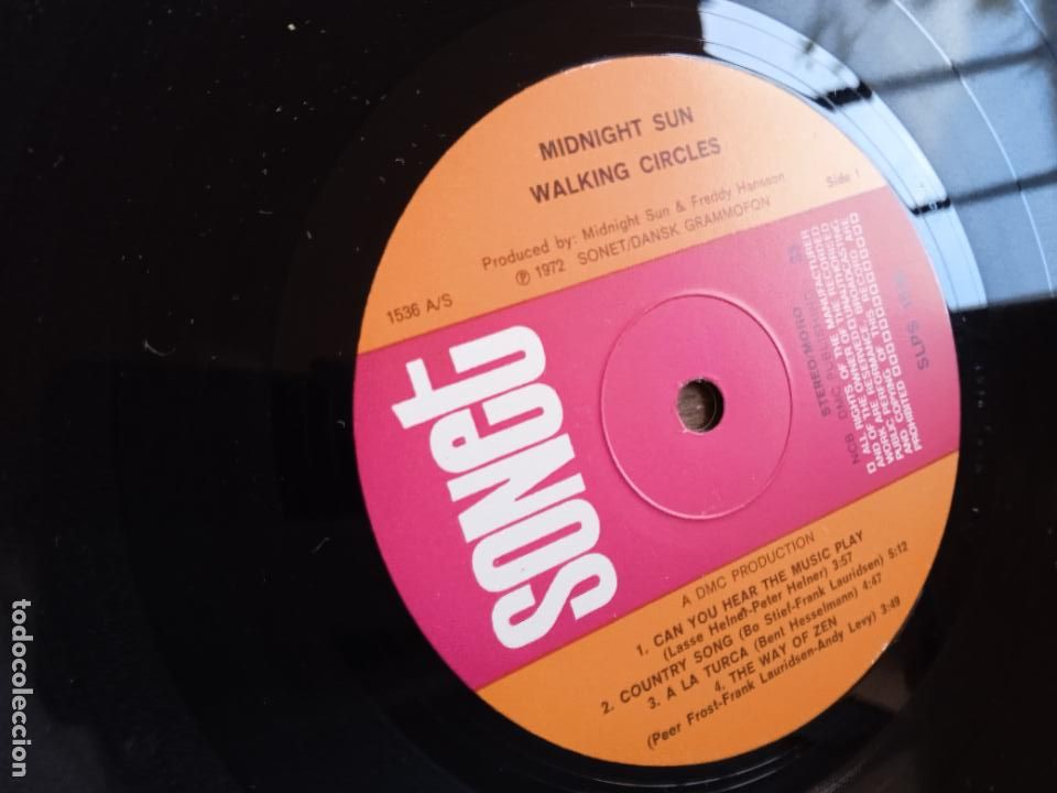 Discos de vinilo: MIDNIGHT SUN LP. WALKING CIRCLES. MADE IN DENMARK. 1972 - Foto 2