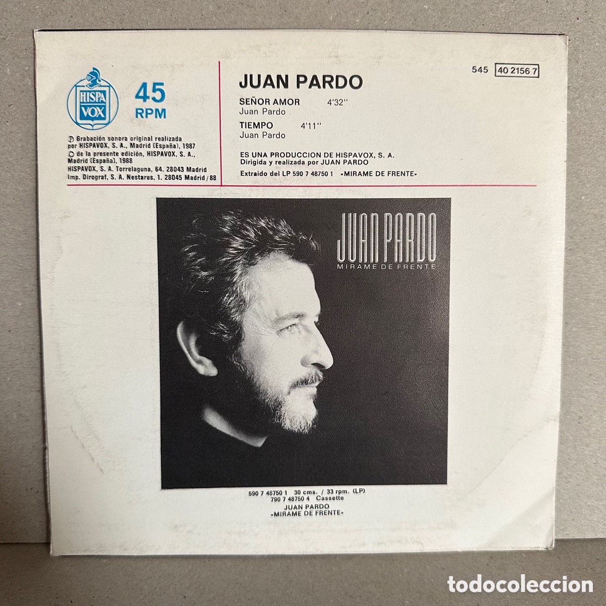 Discos de vinilo: Juan Pardo - Se&ntilde;or Amor (7&rdquo;, Single) - Foto 2