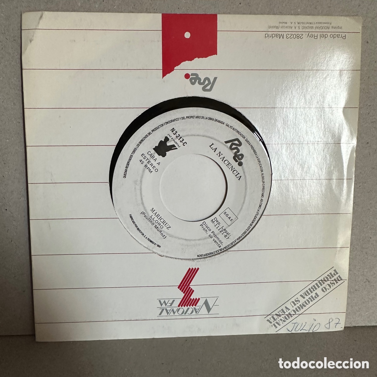 Discos de vinilo: Maricruz - Lloro (7&rdquo;, Single, Promo) - Foto 1