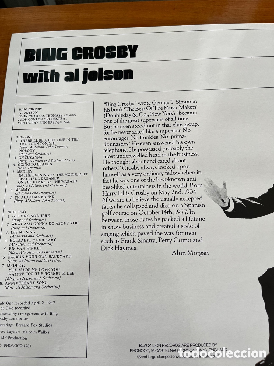Discos de vinilo: Bing Crosby - Bing Crosby with Al Jolson - Foto 2