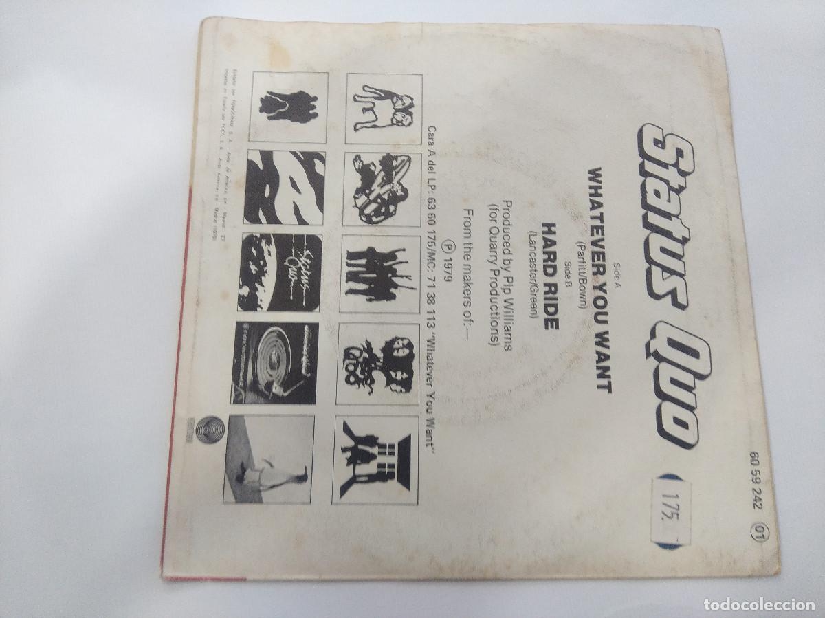 Discos de vinilo: STATUS QUO/WHATEVER YOU WANT/SINGLE. - Foto 3