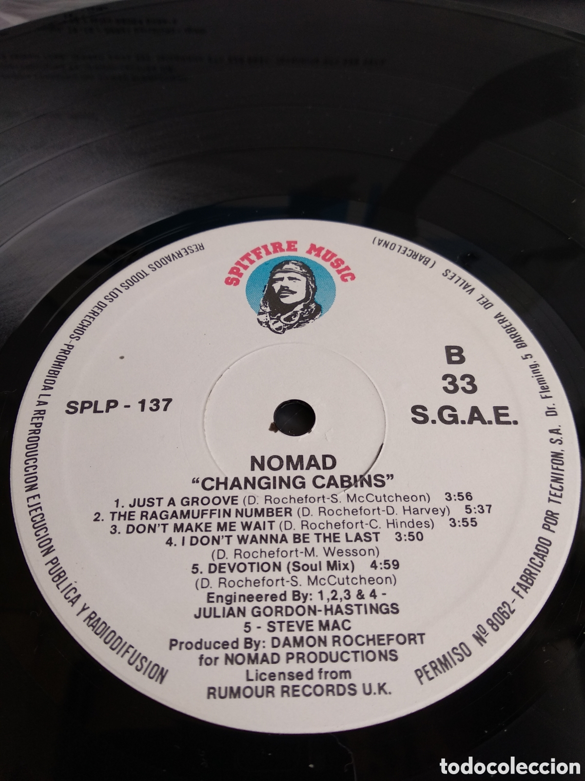 Discos de vinilo: NOMAD, CHANGING CABINS, SPAIN, SPITFIRE, 1991, A3 - Foto 4
