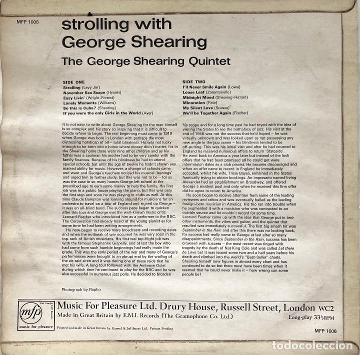 Discos de vinilo: GEORGE SHEARING. STROLLING WITH. LP ORIGINAL UK MFP - Foto 2