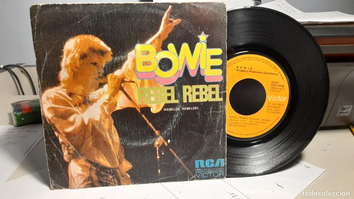 Discos de vinilo: SG DAVID BOWIE : REBEL REBEL - Foto 1