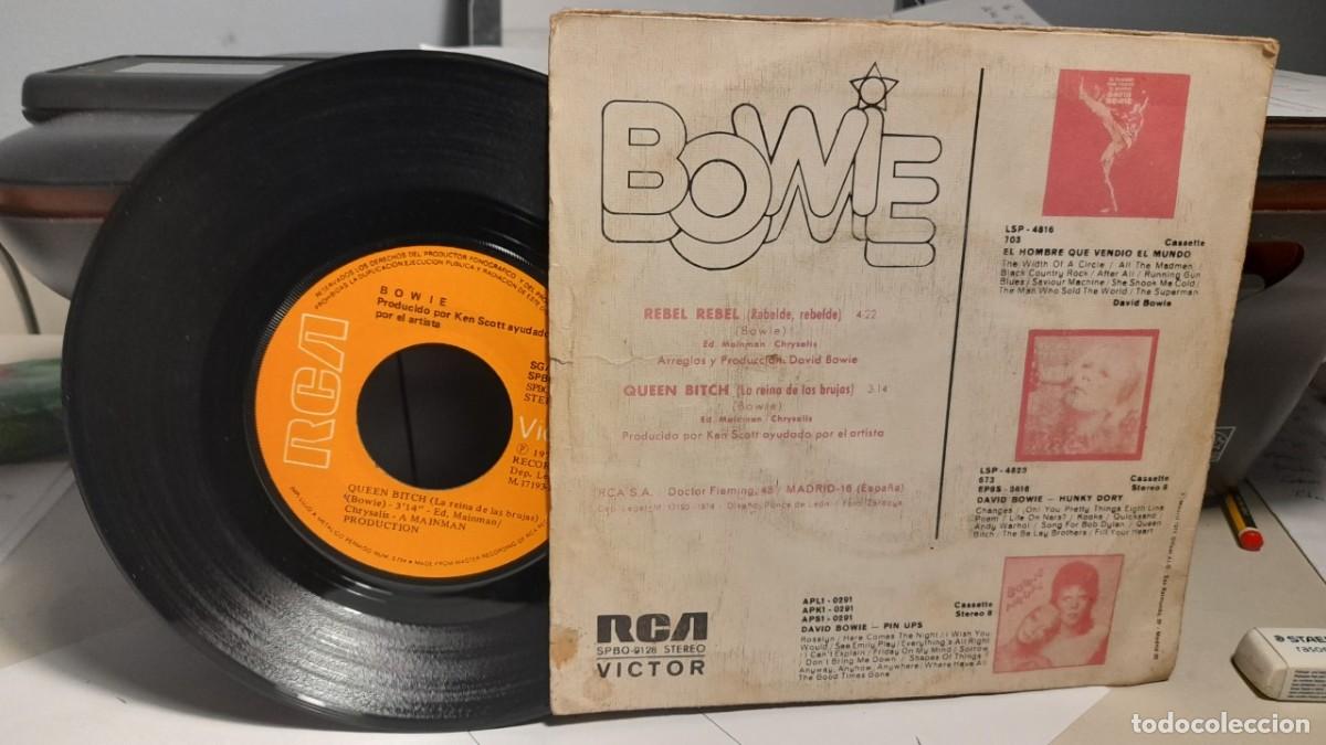 Discos de vinilo: SG DAVID BOWIE : REBEL REBEL - Foto 2