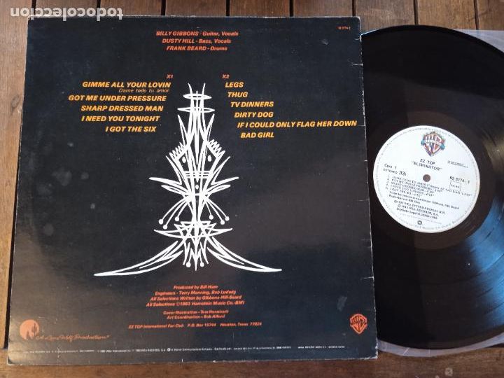 Discos de vinilo: ZZ TOP. LP. ELIMINATOR. MADE IN SPAIN 1983 - Foto 2