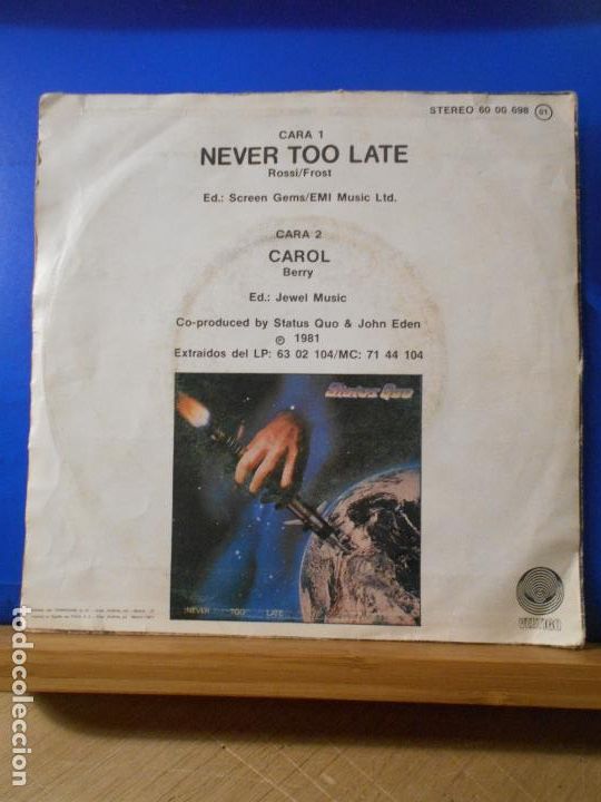 Discos de vinilo: Status Quo - Single Never To Late - - Foto 2