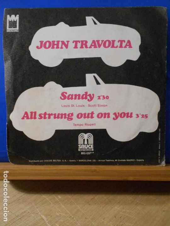 Discos de vinilo: JOHN TRAVOLTA - SANDY -SINGLE - - Foto 2
