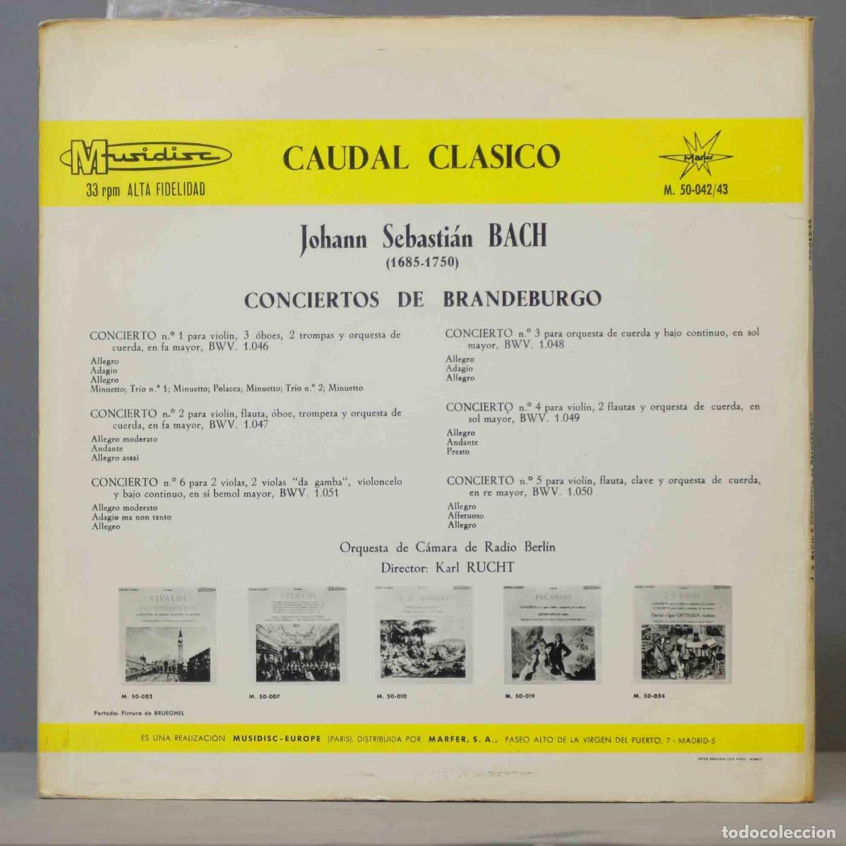 Discos de vinilo: LP. CONCIERTOS DE BRANDEBURGO. BACH. RUCHT - Foto 2