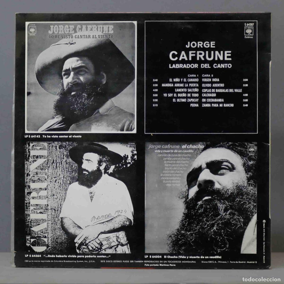 Discos de vinilo: LP. Jorge Cafrune &ndash; Labrador Del Canto - Foto 2