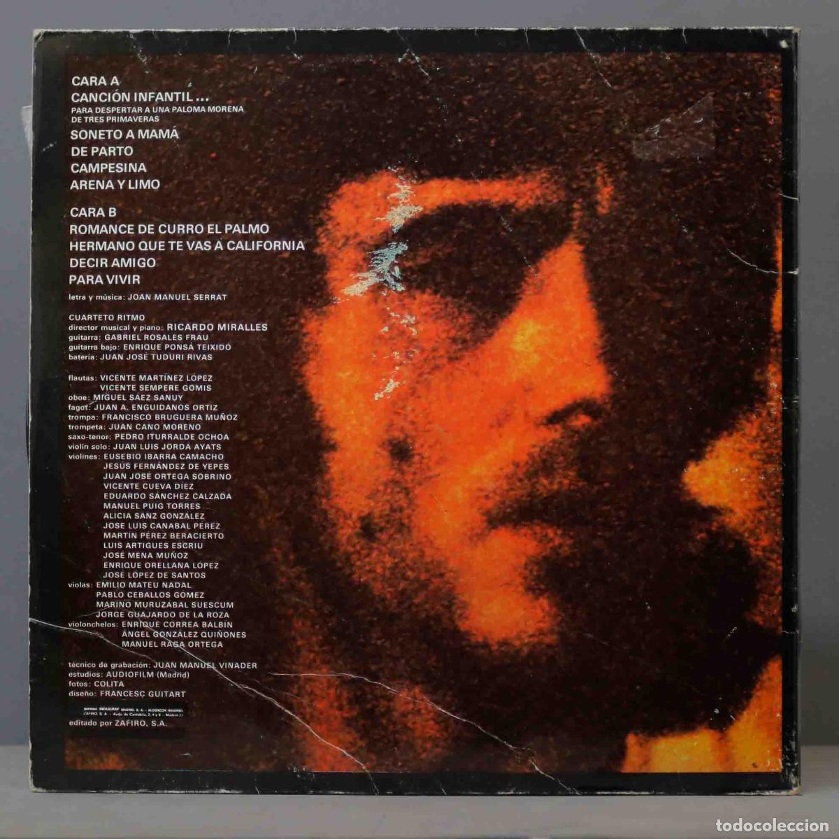 Discos de vinilo: LP. Joan Manuel Serrat &ndash; Joan Manuel Serrat - Foto 2