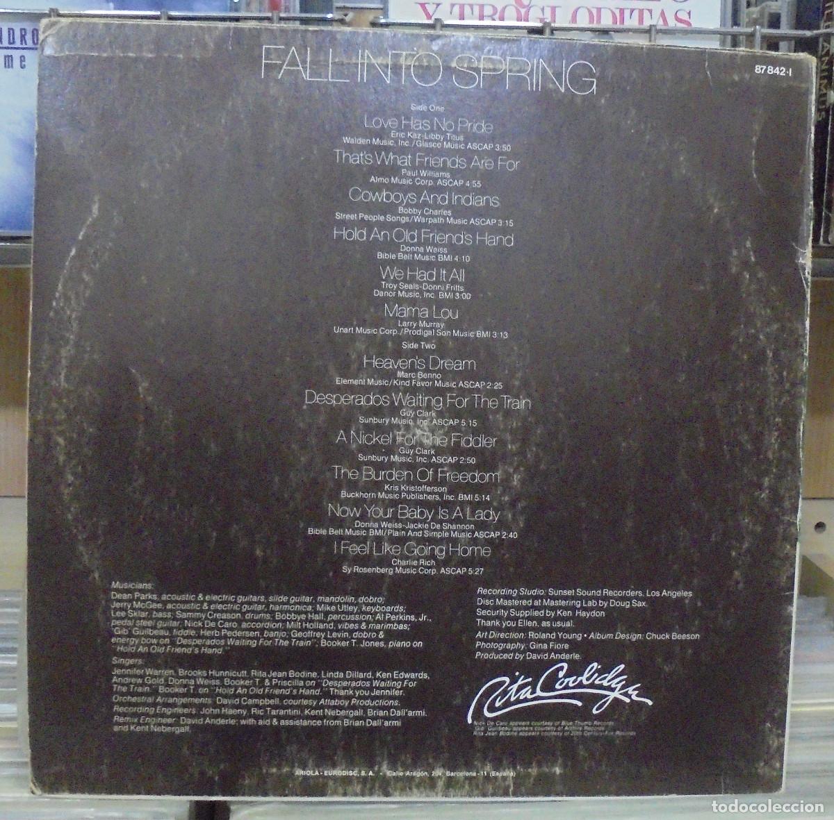 Discos de vinilo: Rita Coolidge. Fall into spring. A&M records 1974, ref. 87842-I -- LP - Foto 2