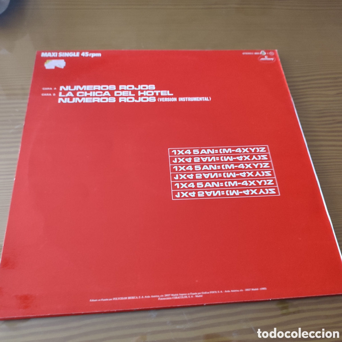 Discos de vinilo: Disco vinilo maxi single de Azul y Negro &rdquo; Numeros Rojos &rdquo; - Foto 3