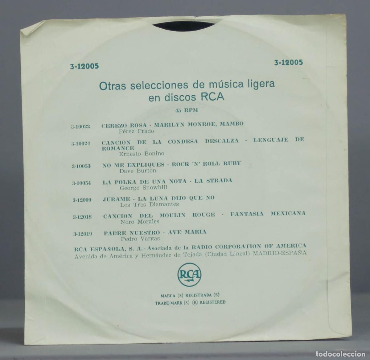 Discos de vinilo: SINGLE. Pedro Vargas &ndash; Coraz&oacute;n, Coraz&oacute;n / Un Minuto - Foto 2