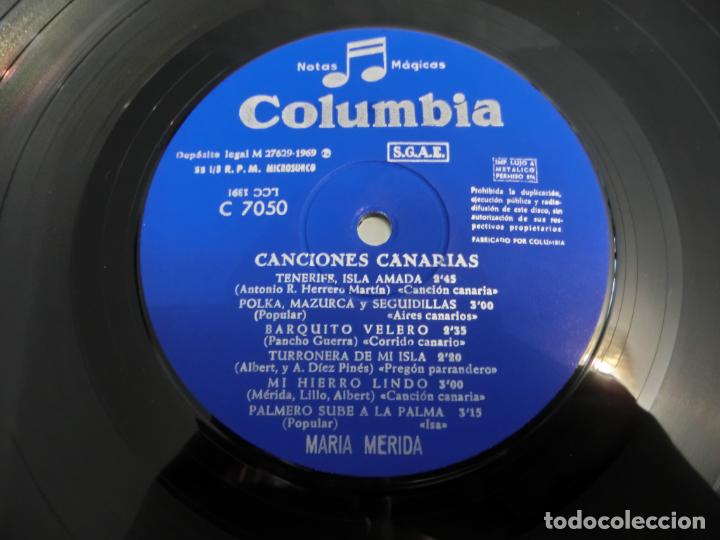 Discos de vinilo: MAR&Iacute;A M&Eacute;RIDA - CANCIONES CANARIAS - Foto 3