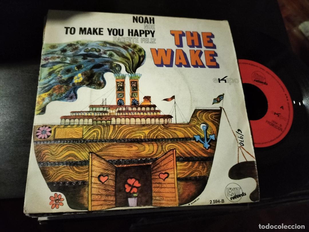 Discos de vinilo: THE WAKE - NOAH - 7&rdquo; SINGLE EXIT 1971 PROMOCIONAL - PROG ROCK - Foto 2