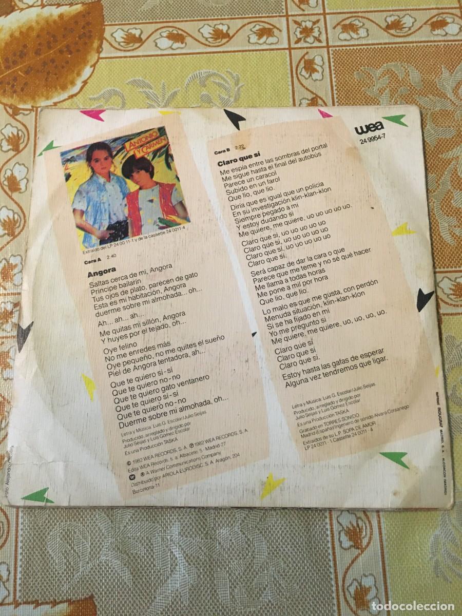 Discos de vinilo: Antonio Y Carmen &lrm;&ndash; Angora / Claro Que Si - Foto 2