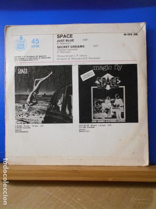Discos de vinilo: SPACE - JUST BLUE / SECRET DREAMS - SINGLE ESPA&Ntilde;OL DE 1978 - Foto 2