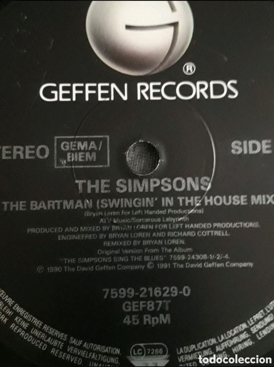 Discos de vinilo: Maxi single The Simpsons. Do the Bartman - Foto 4