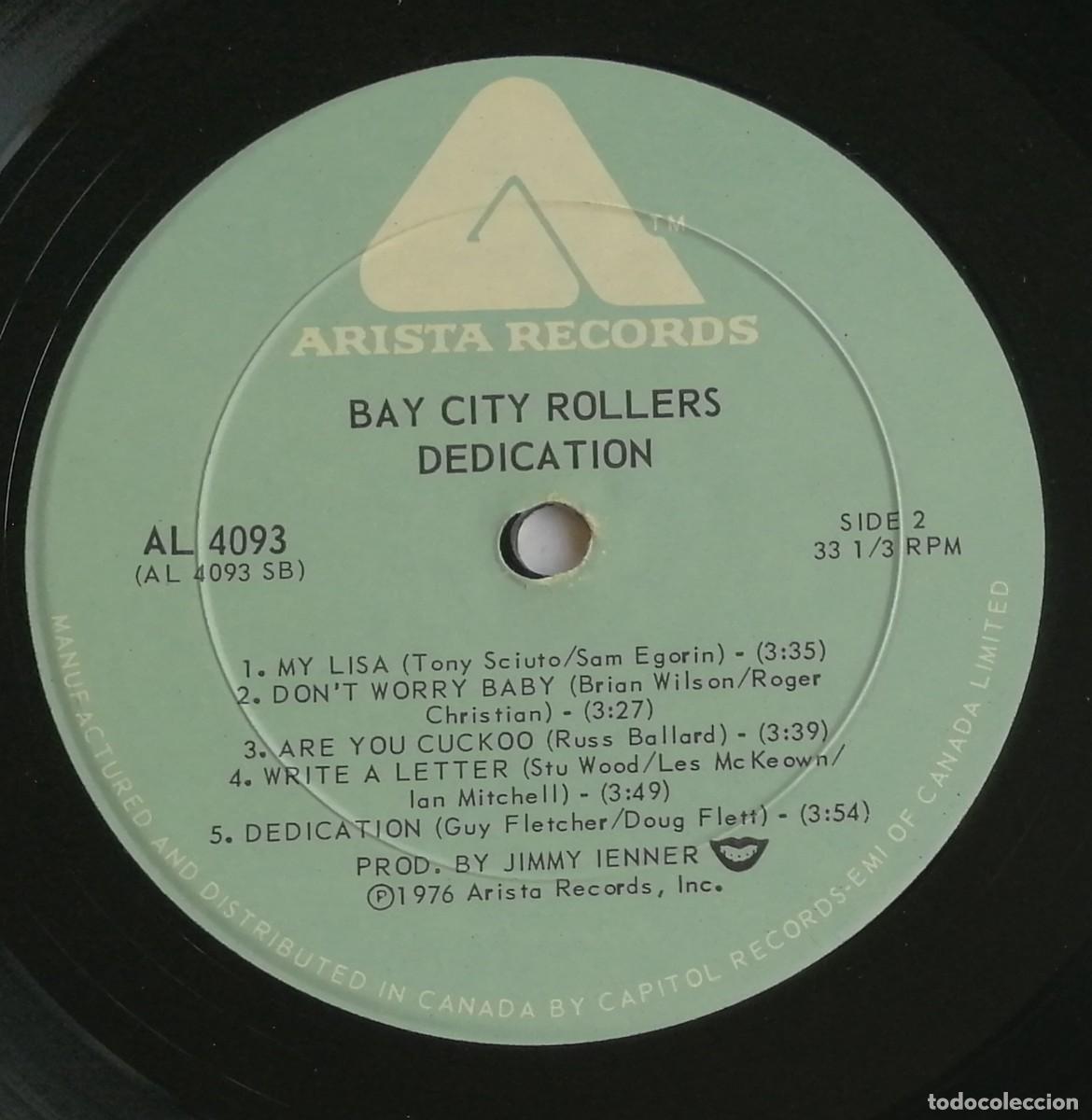 Discos de vinilo: Bay City Rollers, Dedication, Arista AL 4093, CANADA - Foto 6