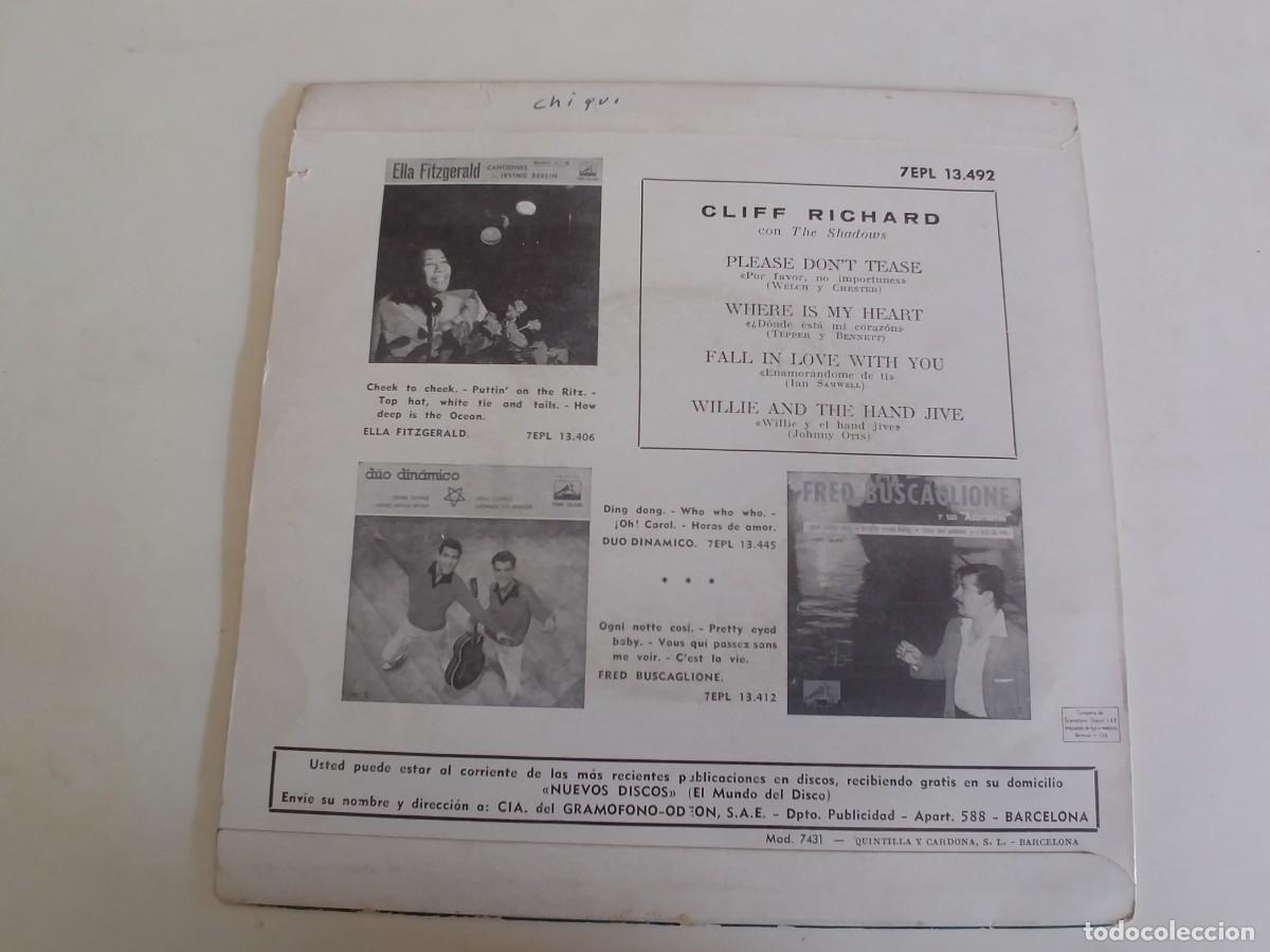 Discos de vinilo: CLIFF RICHARD-EP Please Dont Tease+3 - Foto 2