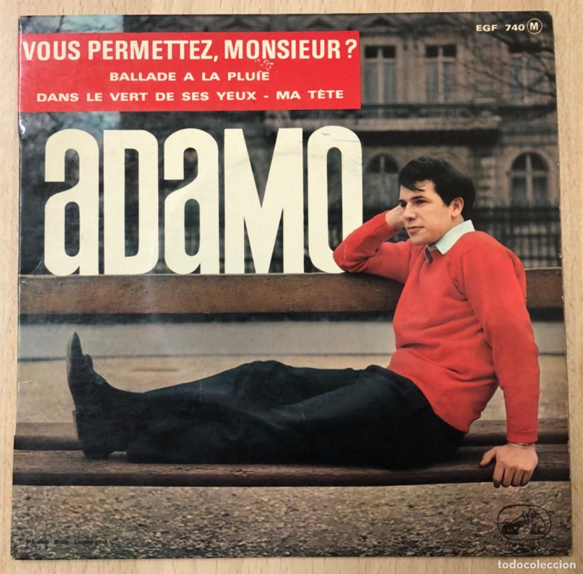 Discos de vinilo: DISCO DE VINILO , 45 RPM &Aacute;DAMO PAR&Iacute;S - Foto 1