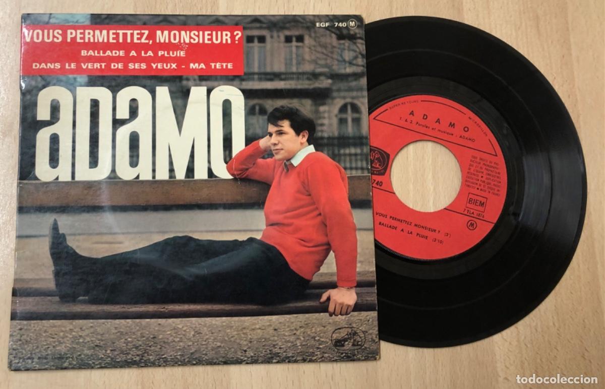 Discos de vinilo: DISCO DE VINILO , 45 RPM &Aacute;DAMO PAR&Iacute;S - Foto 2
